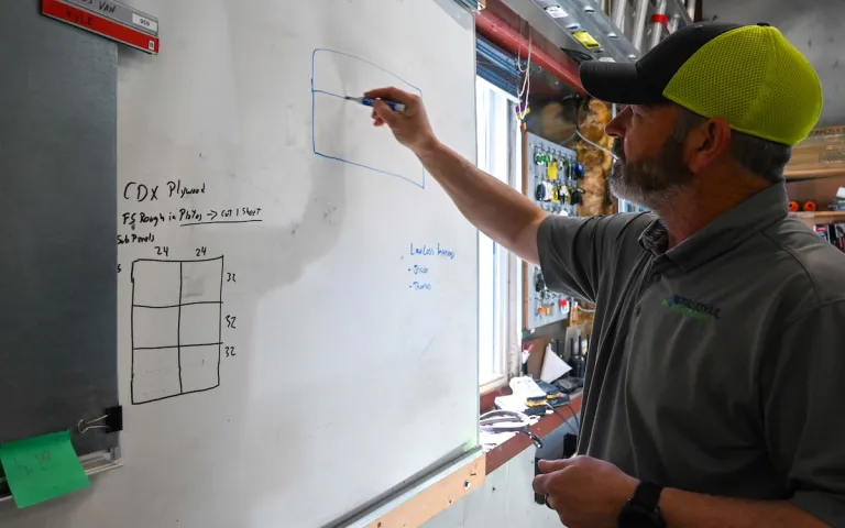 Scott Libby’s Freeport business, Royal River Heat Pumps, trains all of its workers, regardless of experience or former training, to ensure installations are done correctly. Photo by Kristian Moravec.