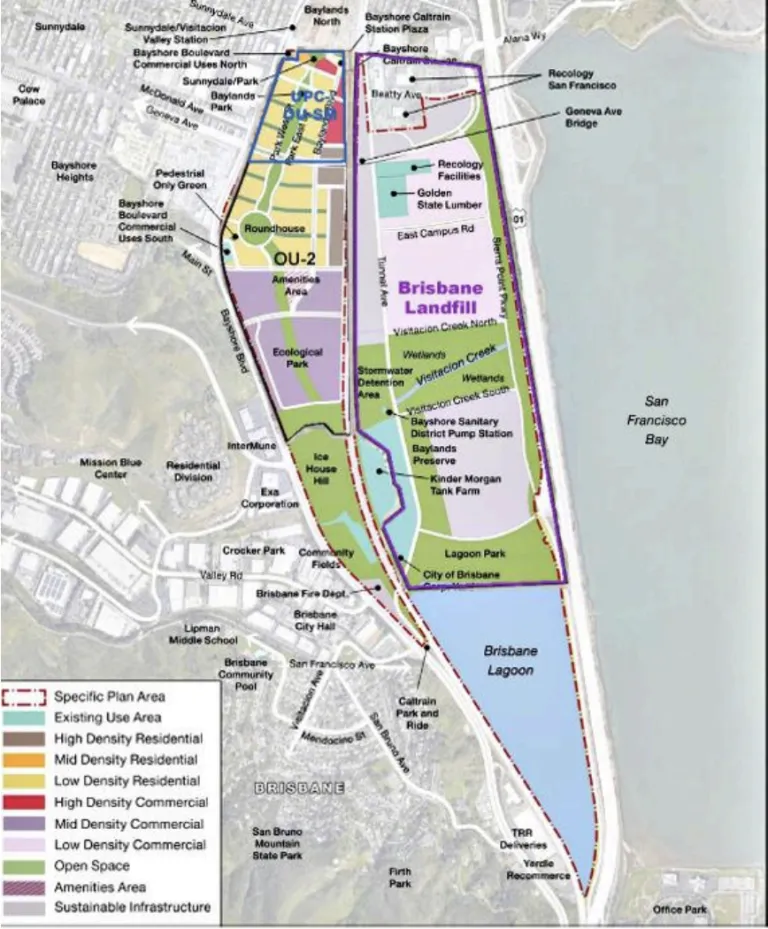 Operable Units Overlaid on Proposed 2025 Land Use Map