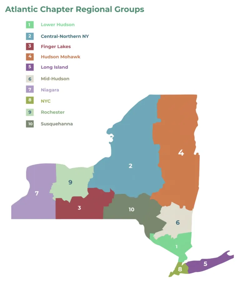 Map of Atlantic Chapter Regional Groups