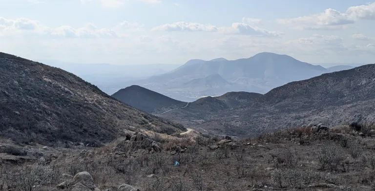 a mountainous valley