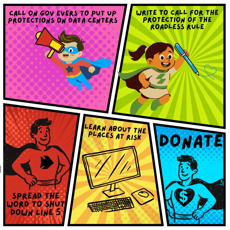 Superheros beating back the monsters with 