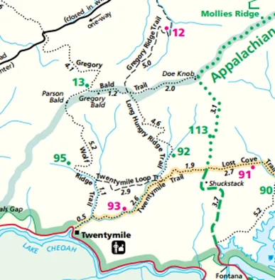 Great Smoky Mountains Hike Map