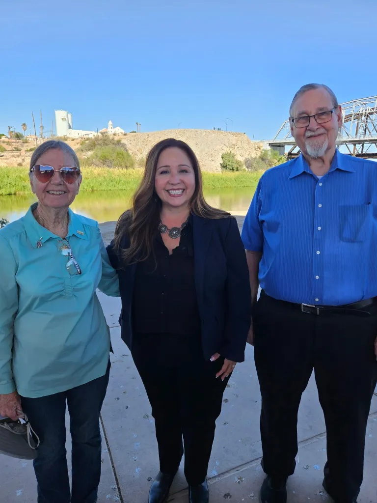 Congresswoman Grijalva stands with two Sierra Club members