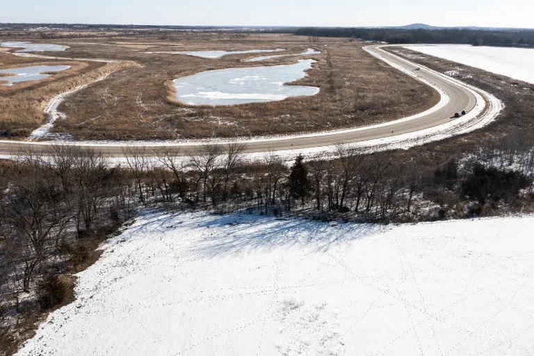 Drone capture of animal tracks on proposed development location | Photo Eric Dyck