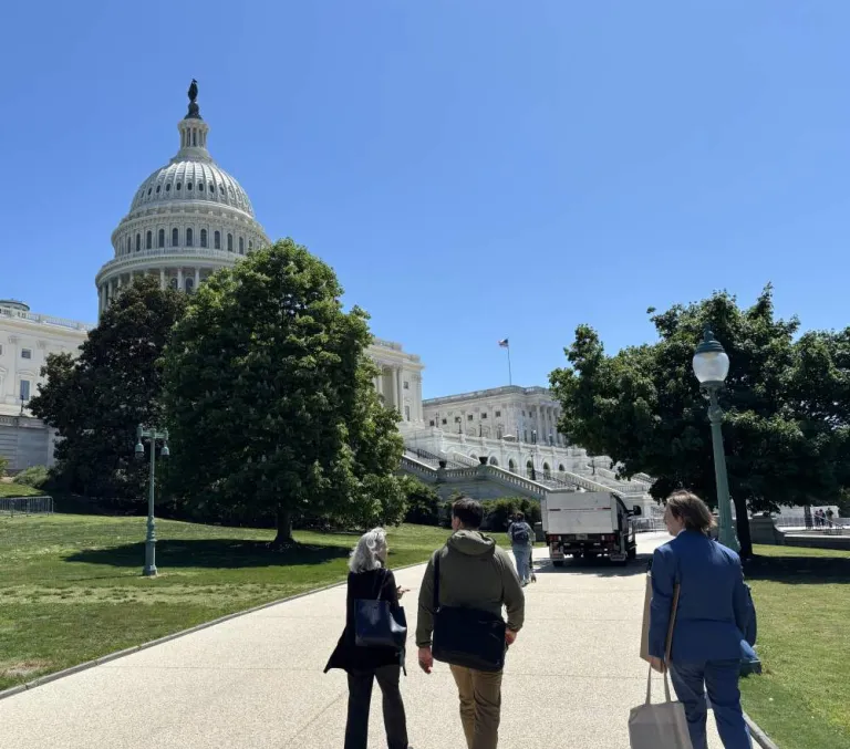 The team walking past the U.S. Capital Building