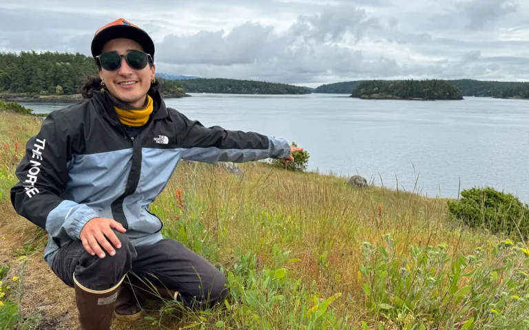 The flora of Yellow Island has long been shaped by human caretakers. That job now belongs to Ángel Quimbita of The Nature Conservancy. Photograph by Emma Marris