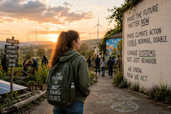 young woman looking at a better future