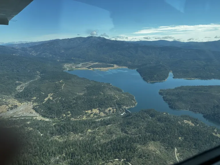 View of Pillsbury Reservoir from the air
