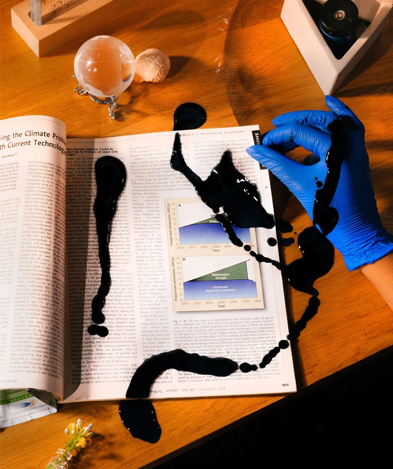 An oil splattered magazine