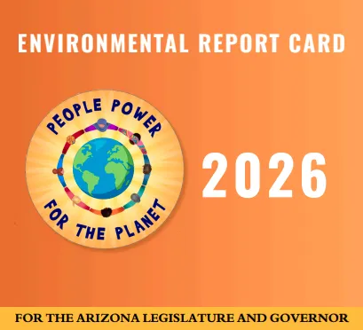 orange flyer with a symbol of the earth that reads People Power for the Planet - 2026