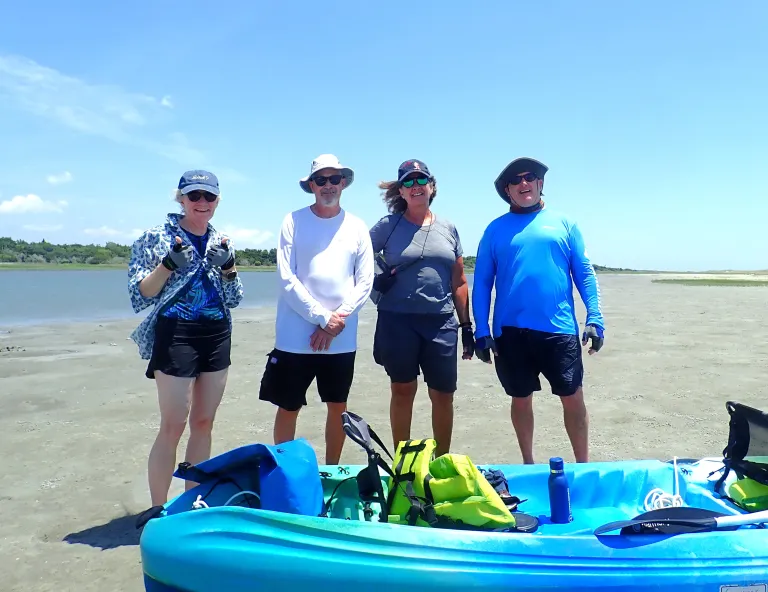 Some of our adventurers in the bright sun.
