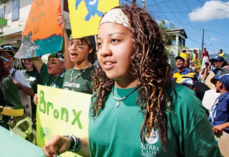 A long way from home, New York City high school students take to the streets of Luquillo for the fourth annual Leatherback Turtle Festival.