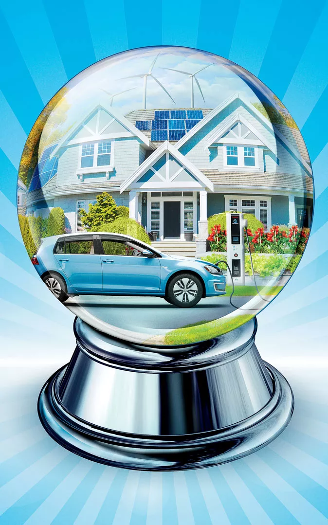 Our future: Clean energy plus smart vehicles and houses.