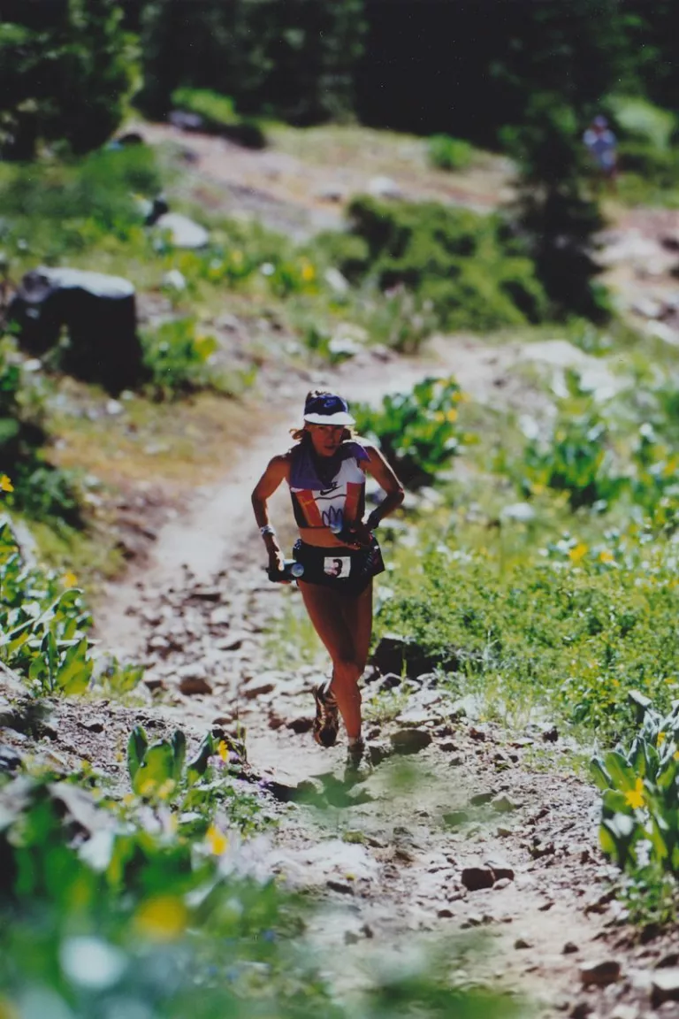 Ultramarathoner Ann Trason running
