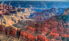 Photo showing the different colors of the Grand Canyon