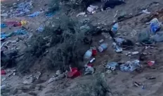 Aftermath of July 4, 2023 at Zephyr Cove showcasing the trash left. 