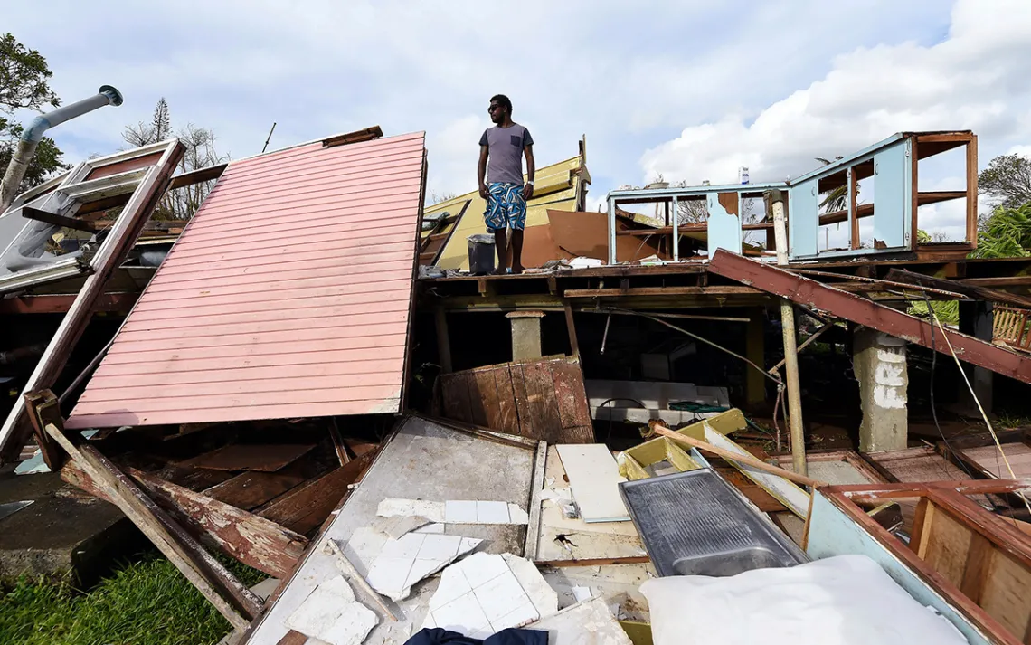 Damaged home