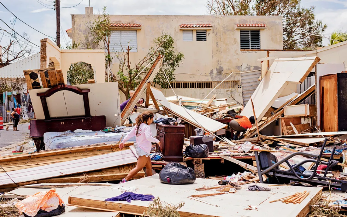 Hurricane Maria's scouring of Puerto Rico left thousands of people homeless.