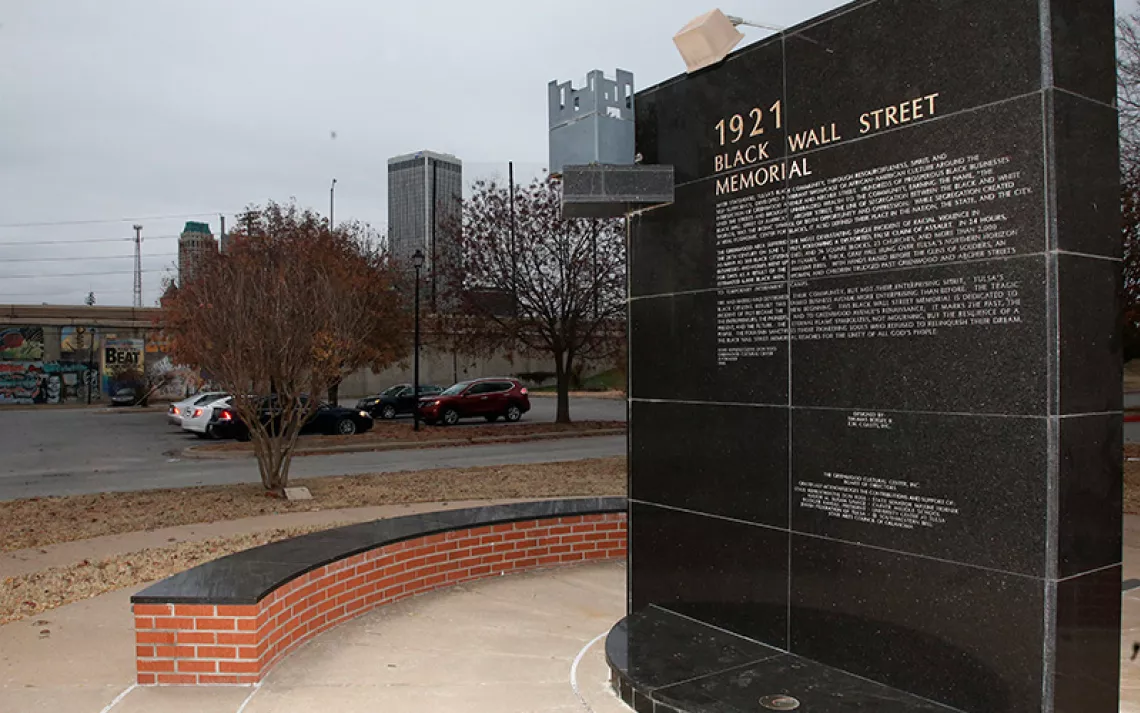 Black Wall Street memorial in Tulsa, Oklahoma