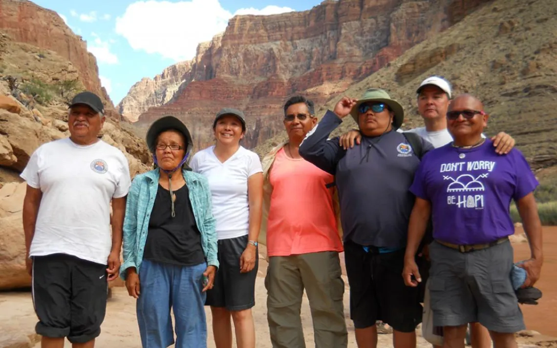 The group gathered at the confluence 