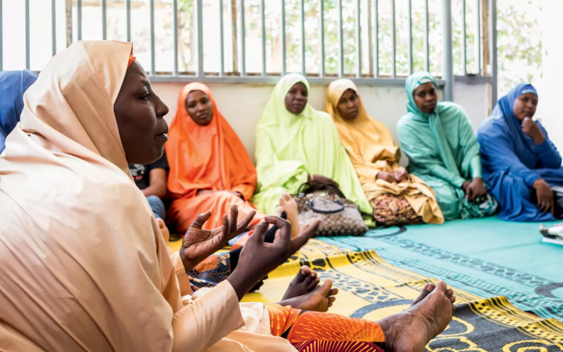 A staff meeting at the Center for Girls' Education in Nigeria 