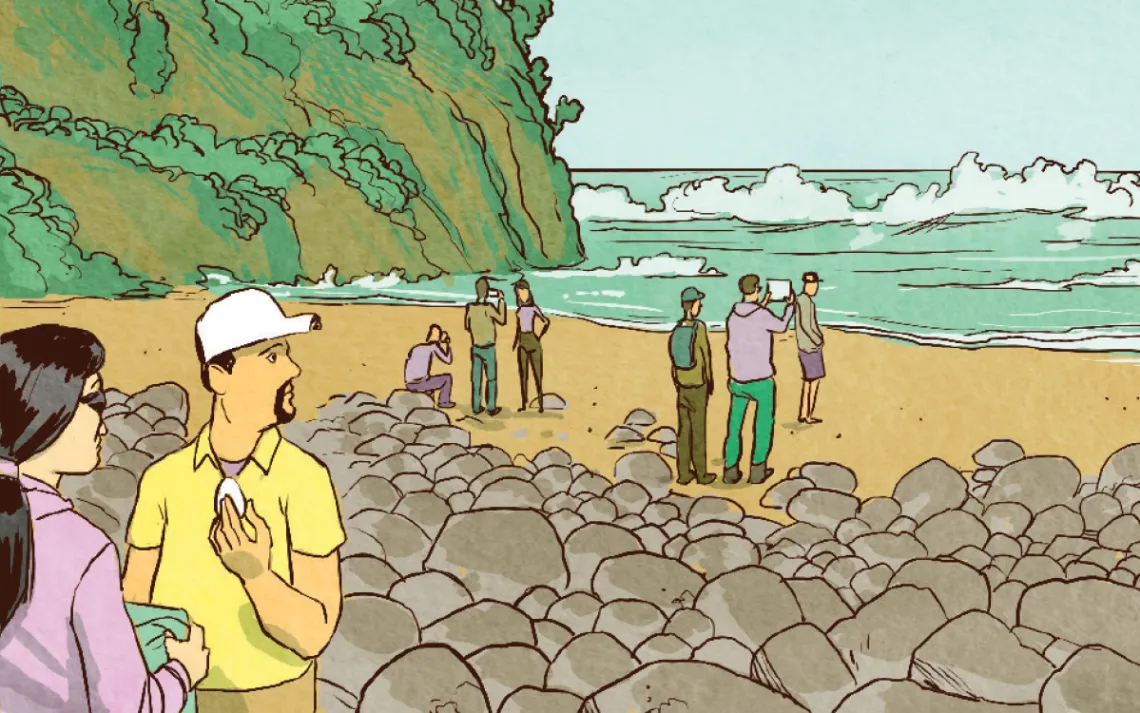 A trip to the beach takes an unexpected turn in Hawai'i