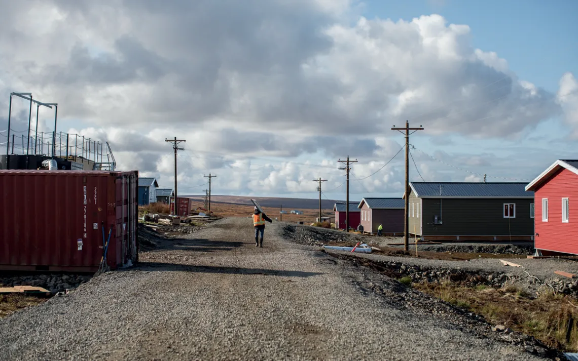 The land surrounding Newtok is littered with detritus from homes lost to erosion.