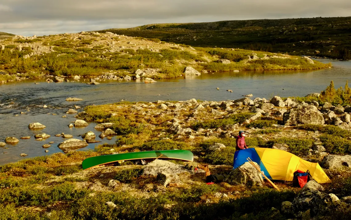The last wind-free day at the headwaters of the Inukjuak River in Quebec's Tursujuq National Park.