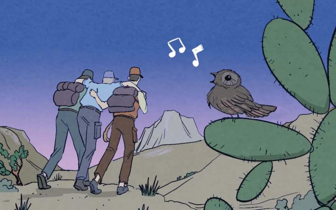 A man has a heart attack in the desert. What happens next?