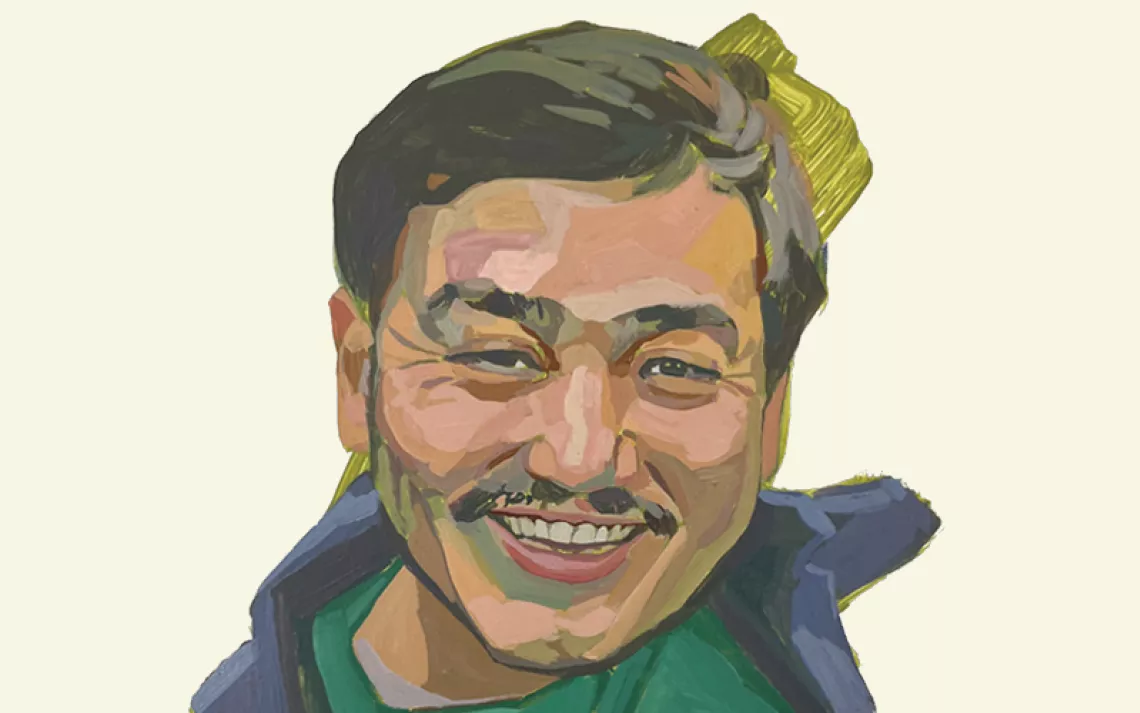 Illustration portrait of a smiling Will Anderson