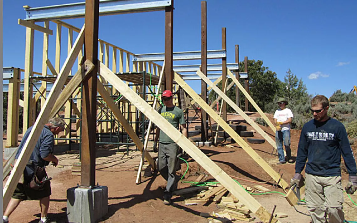 Students build a house for a family of six.