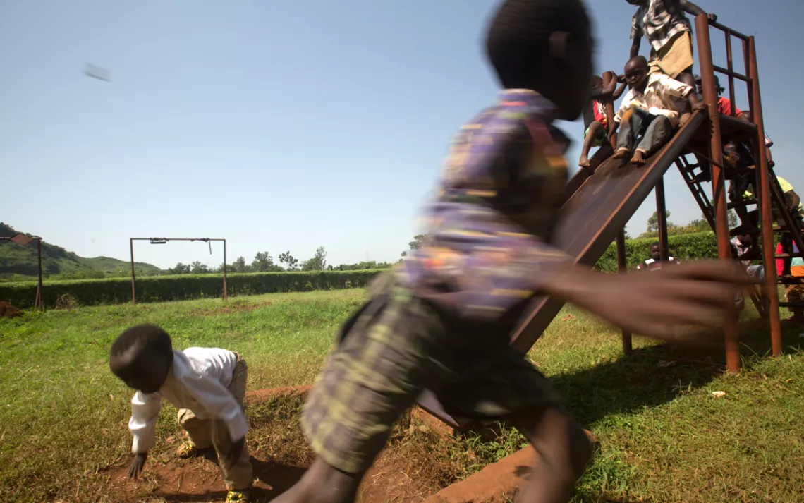 Children playing at the Aburi Community Nursery School