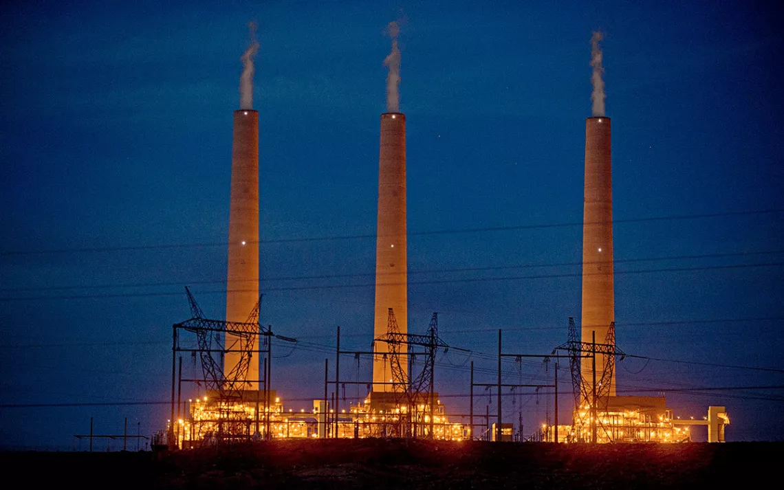 The Navajo Generating Station at night
