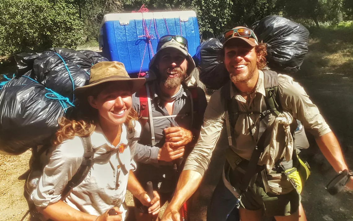 Paul Twedt, Seth Orme, and their friend Keri "Turkey" George. Keri packed out over 20 pounds of trash on that load over a distance of 14 miles.