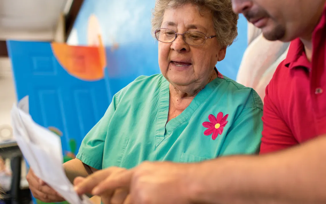 Sister Nancy Crafton, a former nurse and now head of the Catholic charity El Centro de Los Pobres