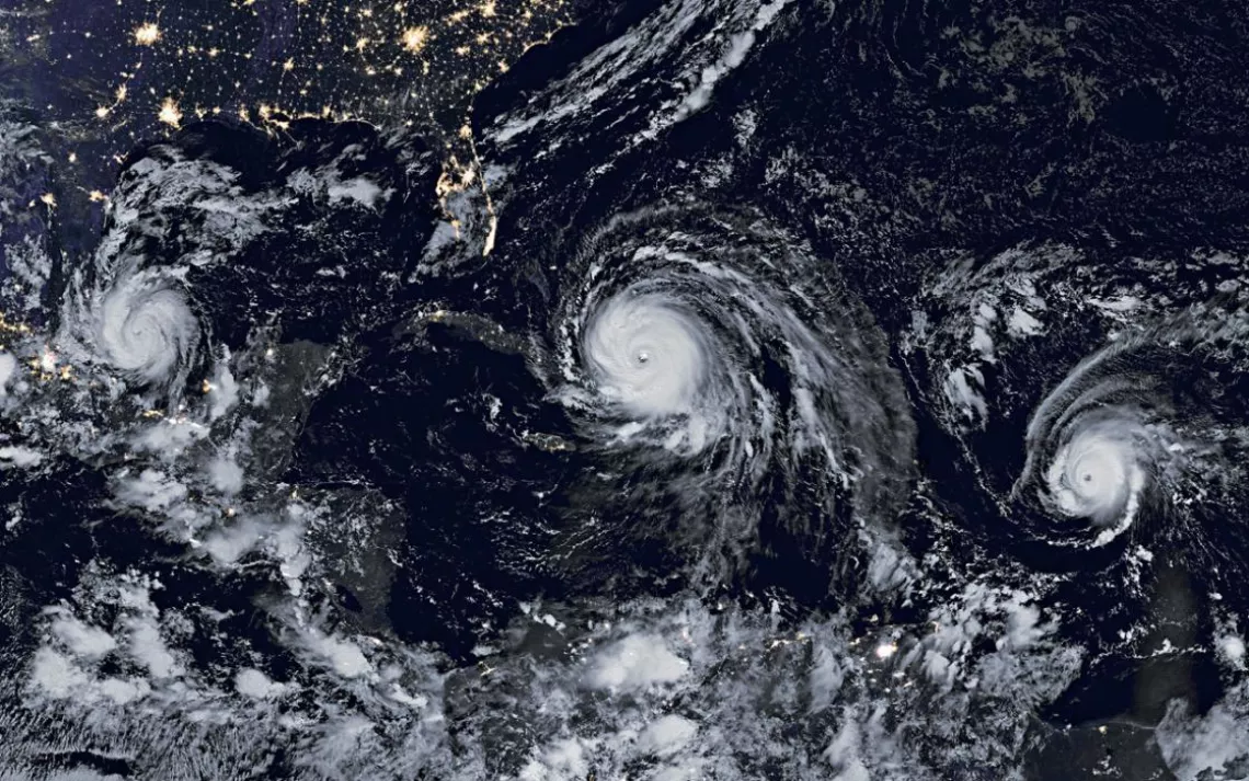 Hurricanes Katia, Irma, and Jose as seen by NASA meteorologists in early September 2017