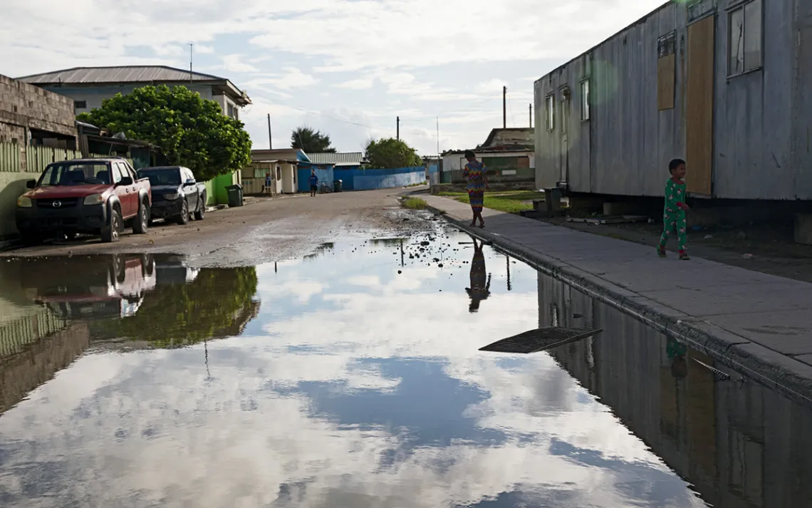  A few hours of rain is enough to flood the streets of Ebeye