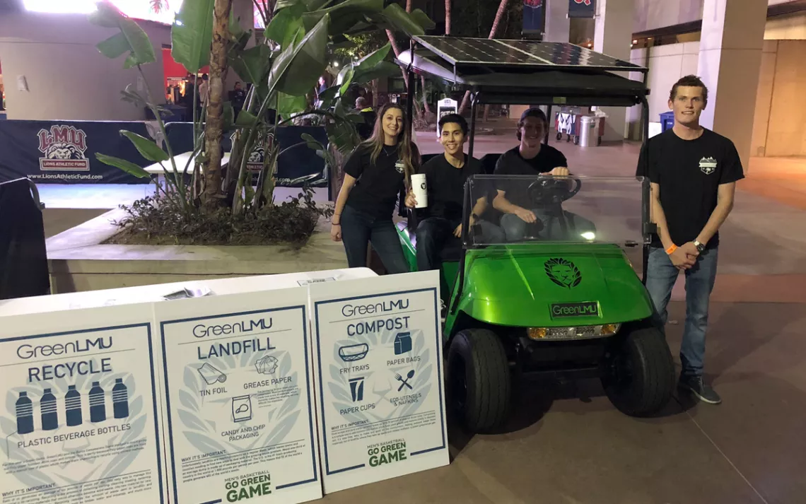Loyola's Office of Sustainability and students designed and built a solar golf cart.