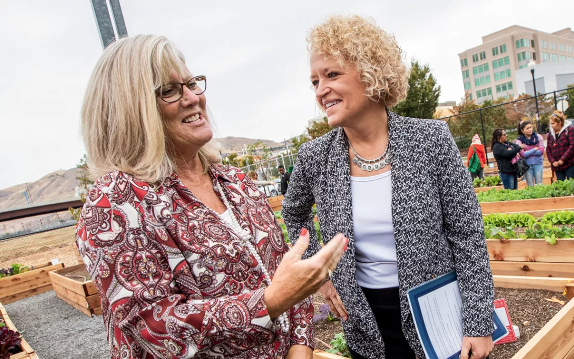 Rocky Mountain Power CEO Cindy Crane, left, and Salt Lake City mayor Jackie Biskupski worked together to craft a clean energy plan.