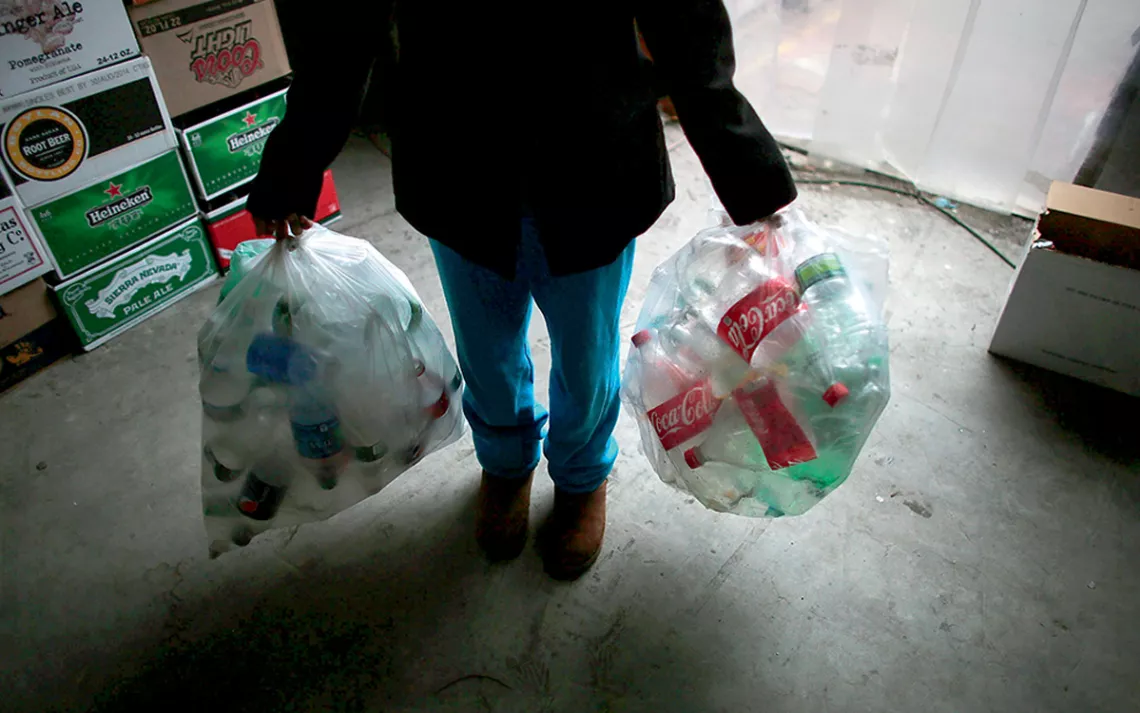 A redemption center in Brooklyn, New York. Bottle bills like the one in New York boost recycling rates and provide needed income to homeless and other marginalized people. 
