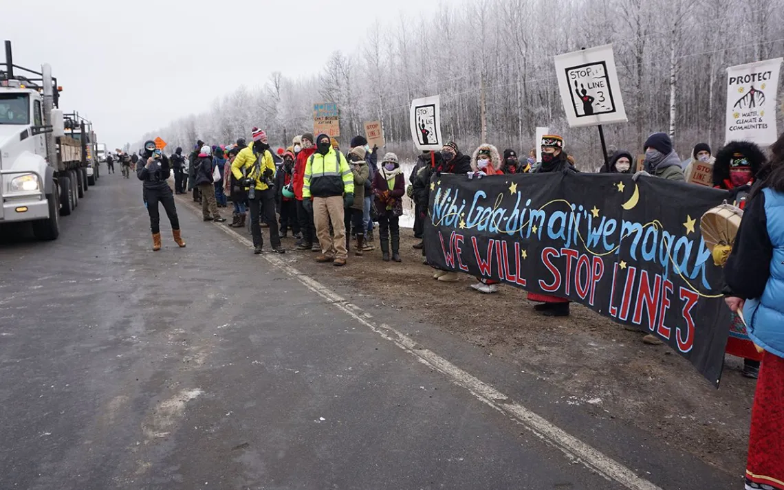 Taysha&nbsp;Martineau and activist Jason Goward at Camp&nbsp;Migizi.