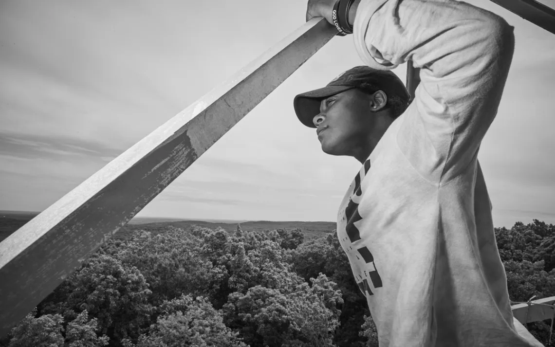 Moet at the fire tower