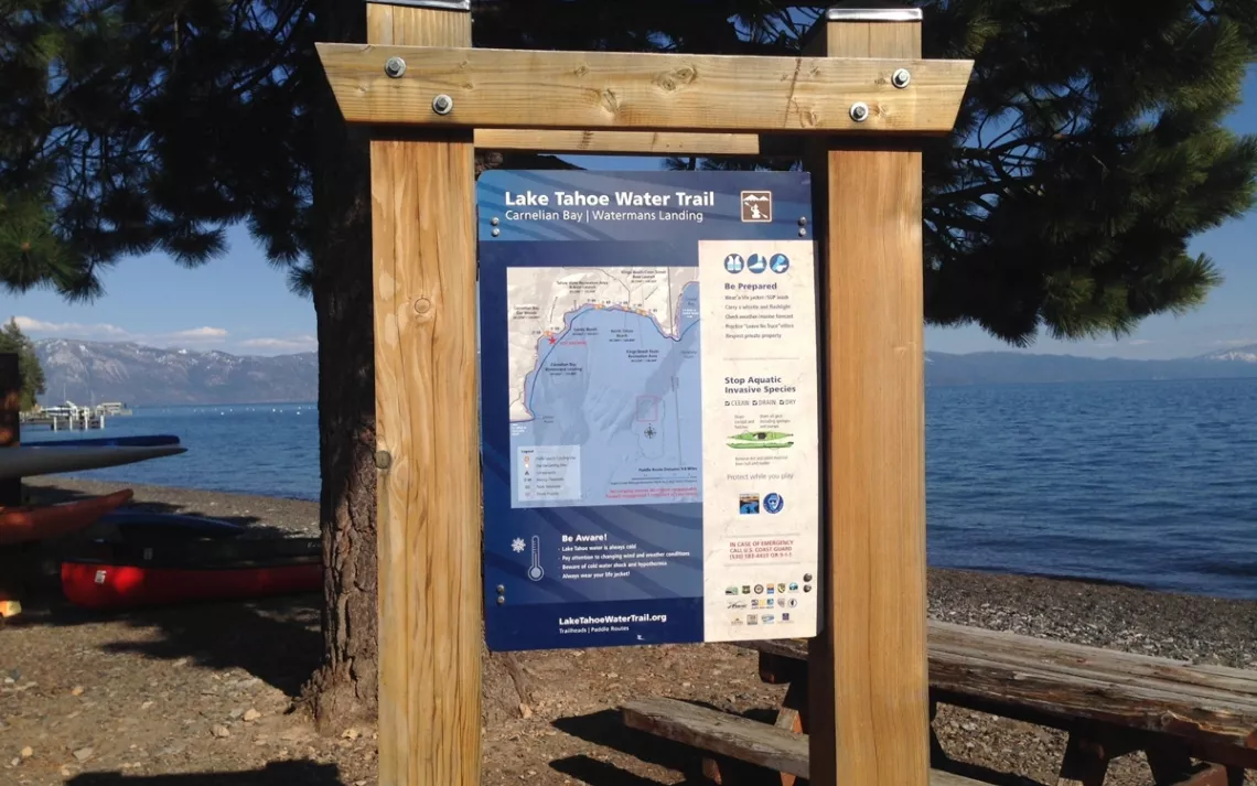 Lake Tahoe Water Trail trailhead sign