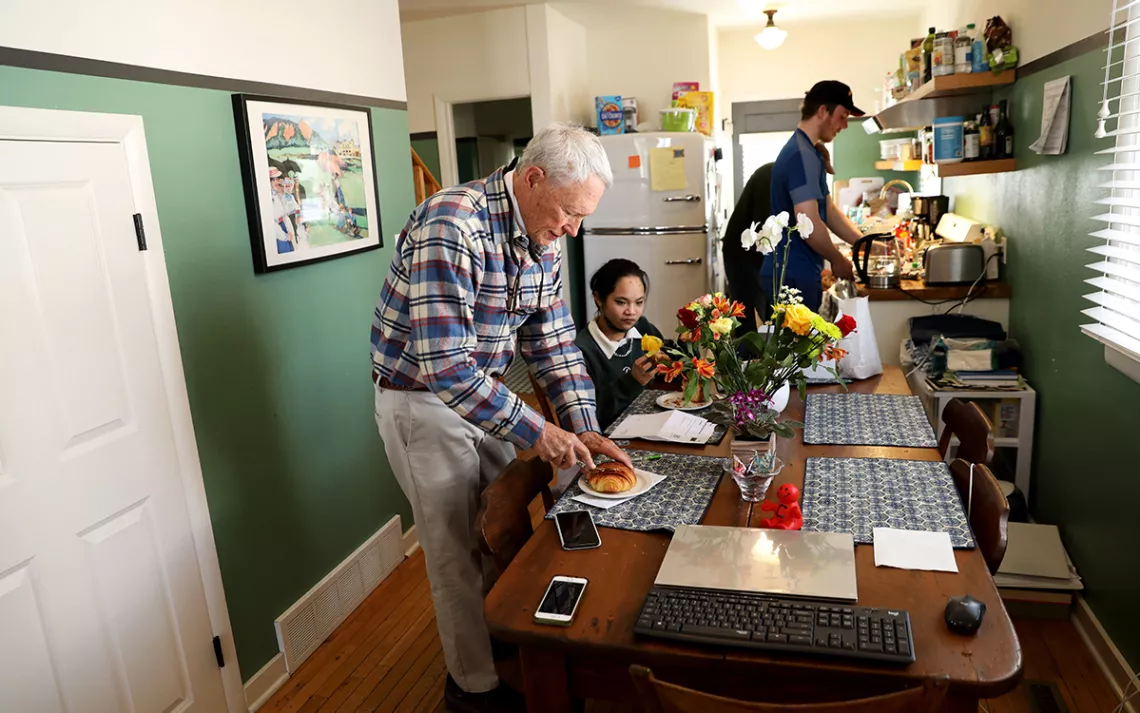 Jon and Elizabeth Hinebauch with their family at Chautauqua
