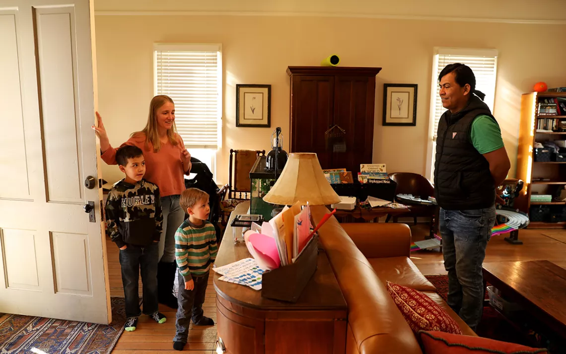 Brigid Moriarty with her husband, Vinicio, and their two kids at&nbsp;Chautauqua