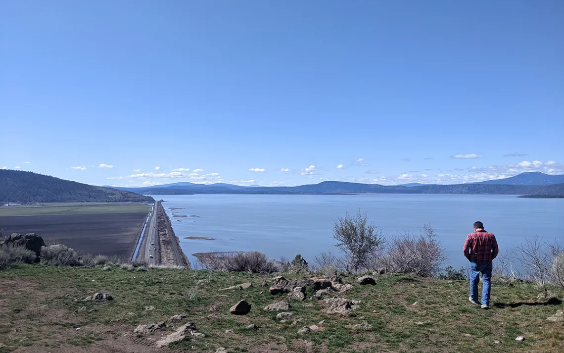 Upper klamath lake next to a drained wetland