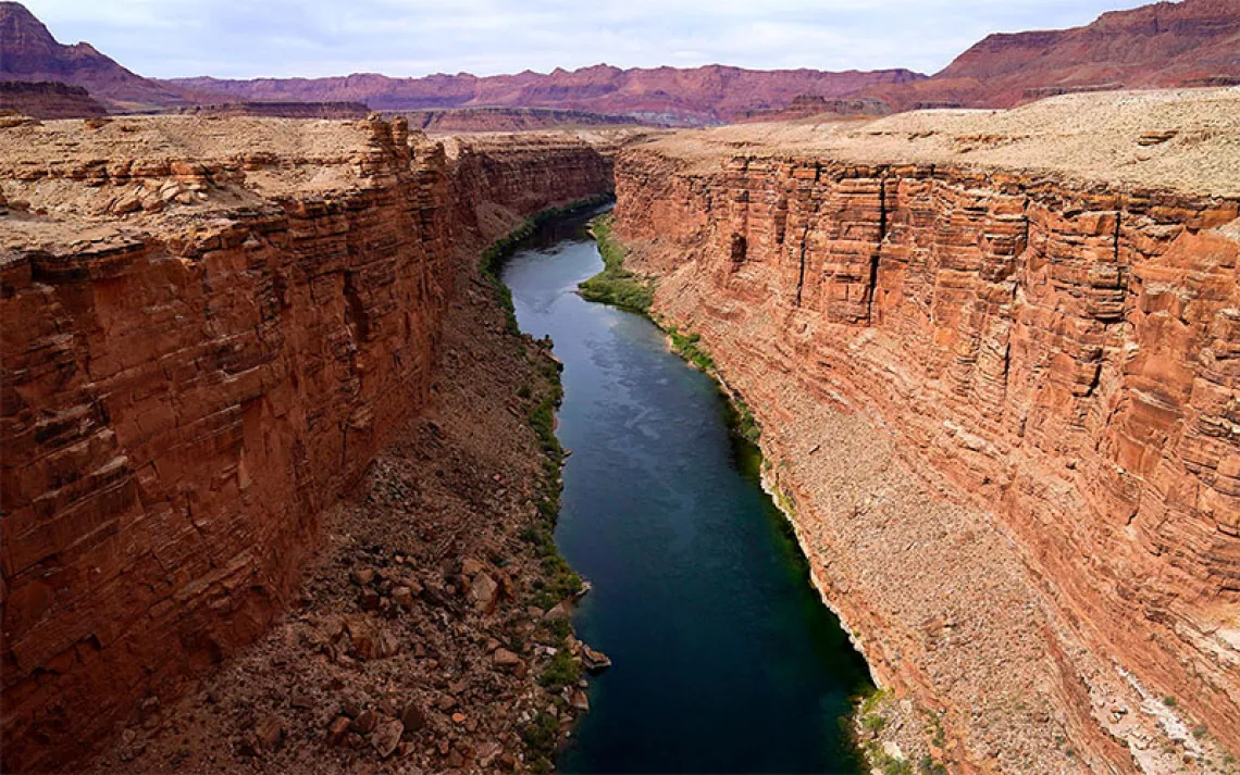 The Colorado River in the upper River Basin is pictured in Lees Ferry, Ariz., on May 29, 2021.