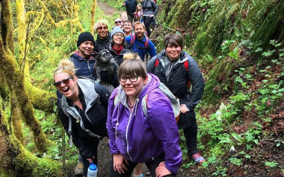 Unlikely Hikers group on the Salmon River Trail