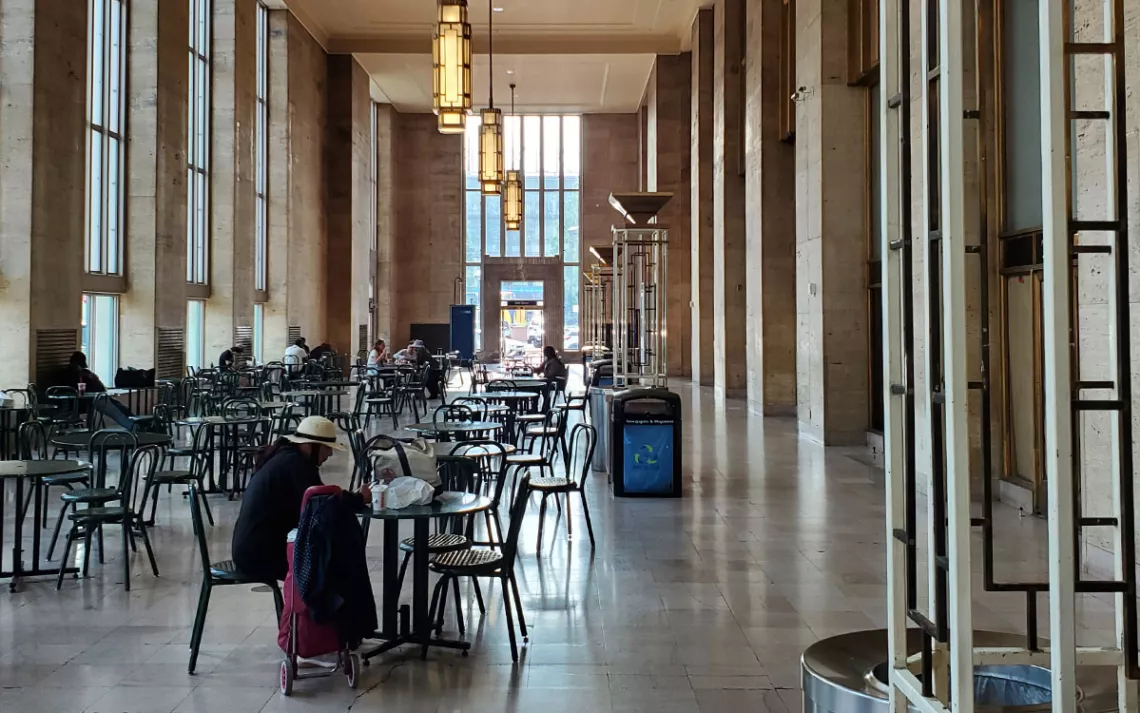 Traveler at Philadelphia Train Station