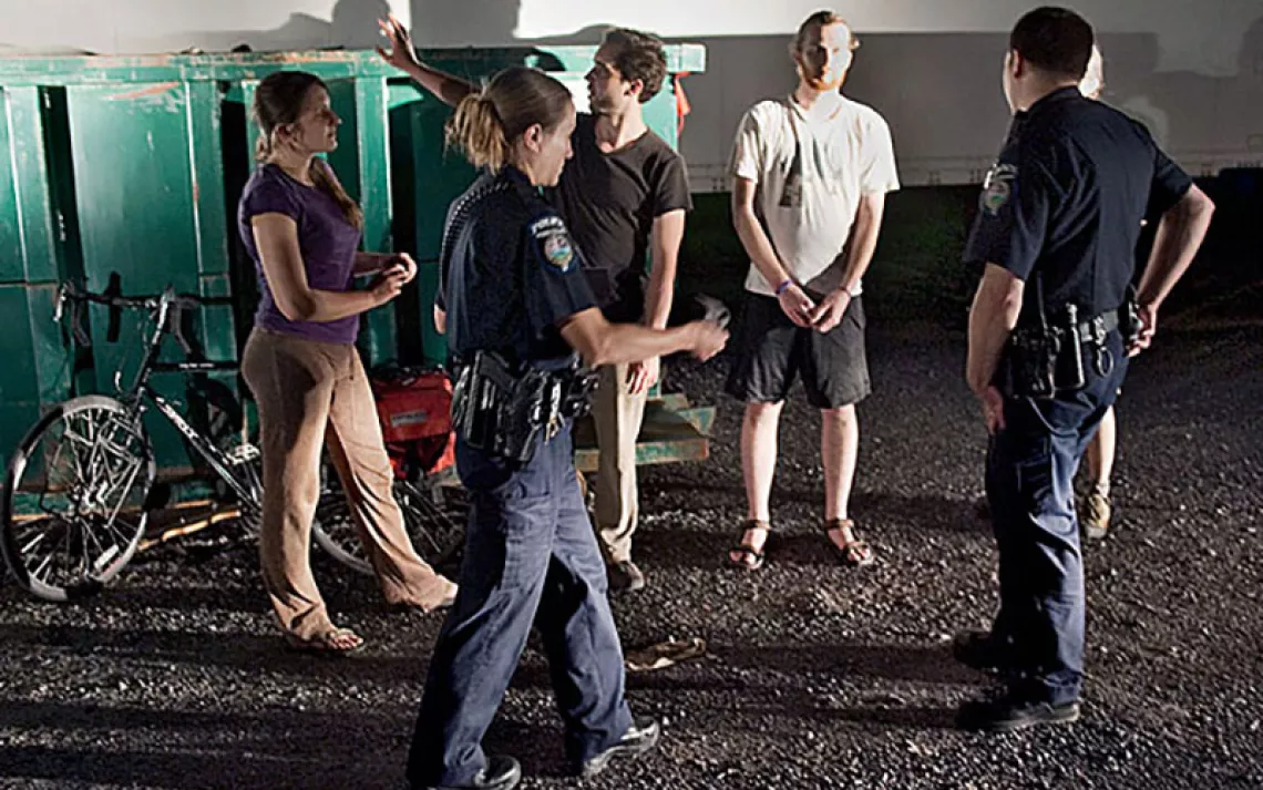 Earlier in the evening, the police asked the group to leave.